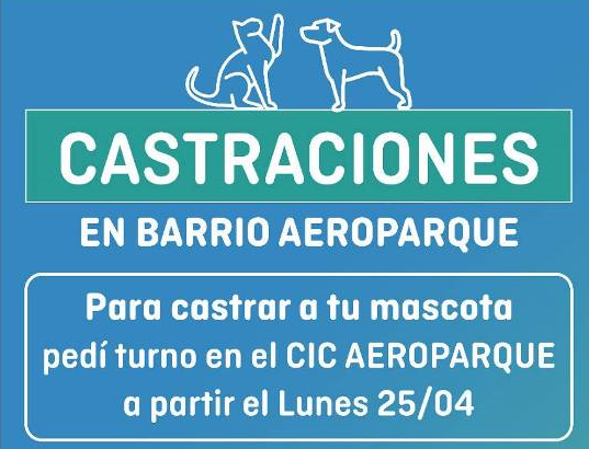 Barrio Aeroparque: turnos para castraciones